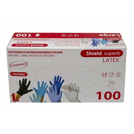 TOP GLOVE  - rękawice Shield Superb Latex  diagnostyczne lateksowe - 100 szt